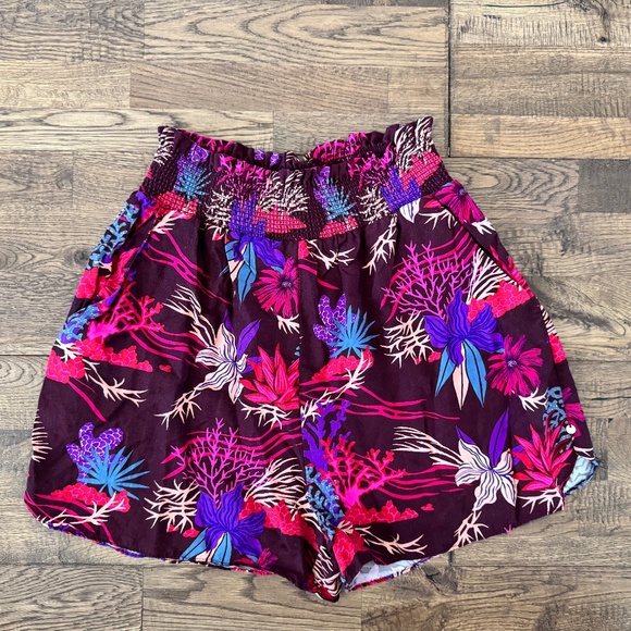Scott & Soda High Waisted Printed Shorts Hawaiian Coral Women's Size M - Picture 1 of 8